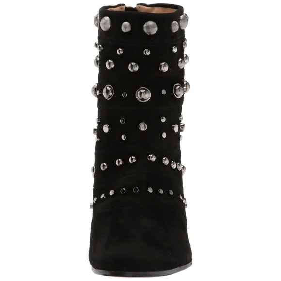 BADGLEY MISCHKA KURT SUEDE LEATHER STUDDED BLACK BOOTIES NWT SZ 7 - Picture 4 of 12